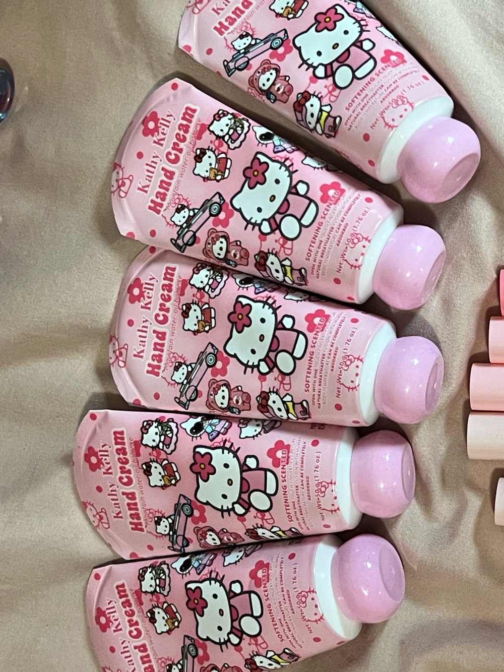 HK Pink Floral Hand Cream Tubes 5 Pack